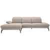 ECKSOFA Beige Chenille  - Beige/Schwarz, Design, Textil/Metall (180/289cm) - Stylife