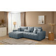 ECKSOFA in Velours Blau  - Blau/Schwarz, KONVENTIONELL, Kunststoff/Textil (168/298cm) - Carryhome