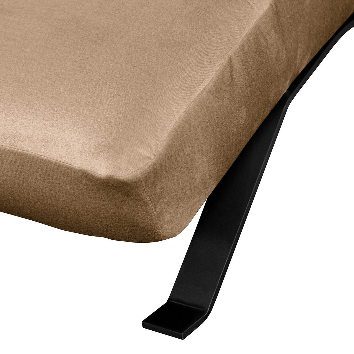 RELAXLIEGE in Samt Braun  - Schwarz/Braun, Design, Textil/Metall (65/65-95/171cm) - Livetastic