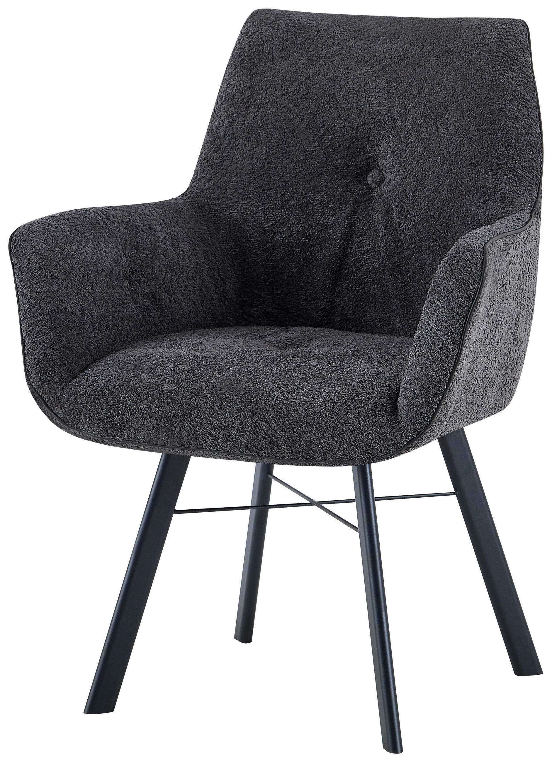 STOL MED ARMSTÖD järn  - antracit, Design, metall/plast (64/91/61cm) - Kayoom