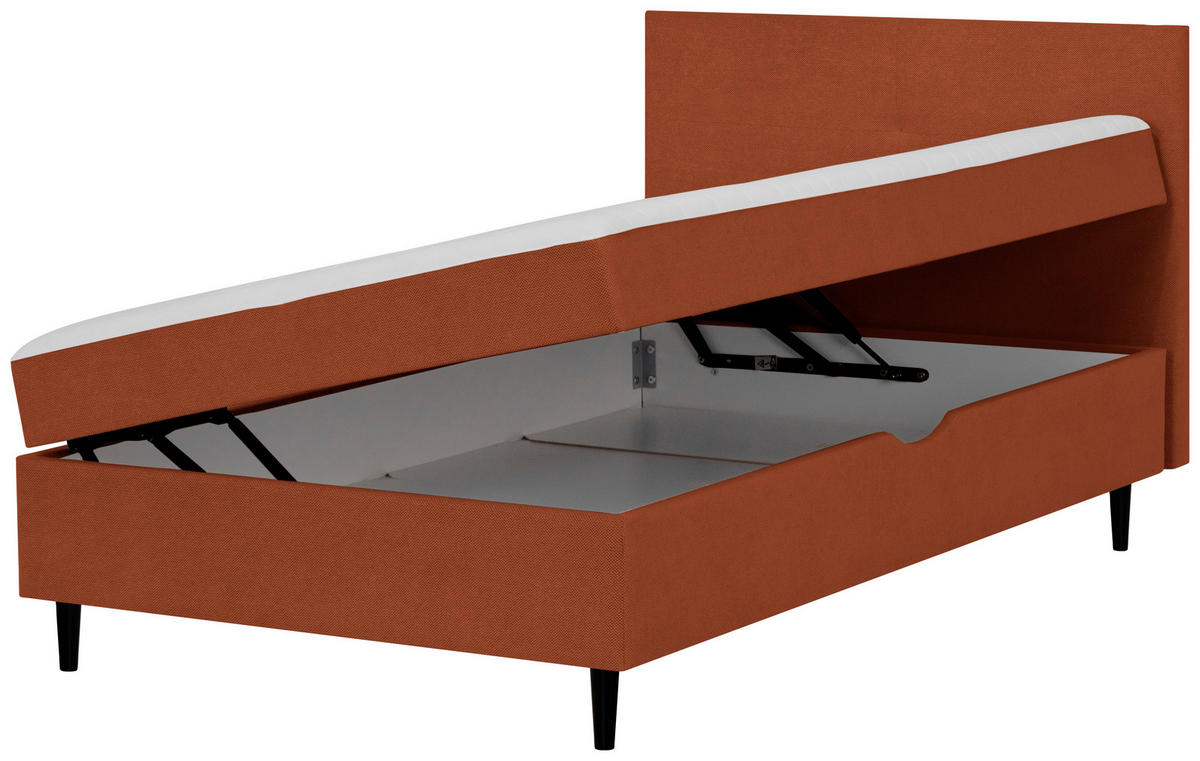 BOXBETT 120/200 cm  in Rot  - Rot/Schwarz, KONVENTIONELL, Textil (120/200cm) - P & B