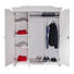 DREHTÜRENSCHRANK 3-türig Kiefer massiv Weiß - Weiß, LIFESTYLE, Holz/Metall (150/180/56cm) - Carryhome