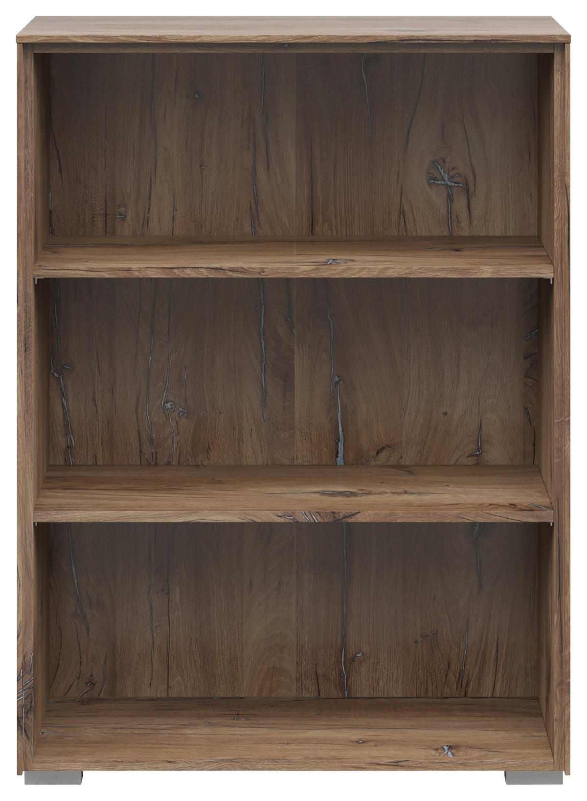 AKTENREGAL Eiche dunkel  - Eiche dunkel/Silberfarben, KONVENTIONELL, Holzwerkstoff/Kunststoff (81/110/37cm) - Voleo