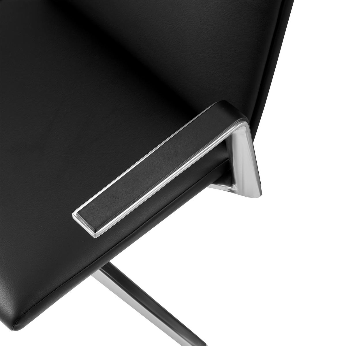 BESUCHERSTUHL  in Schwarz  - Silberfarben/Schwarz, MODERN, Kunststoff/Metall (65/93/62cm) - MID.YOU