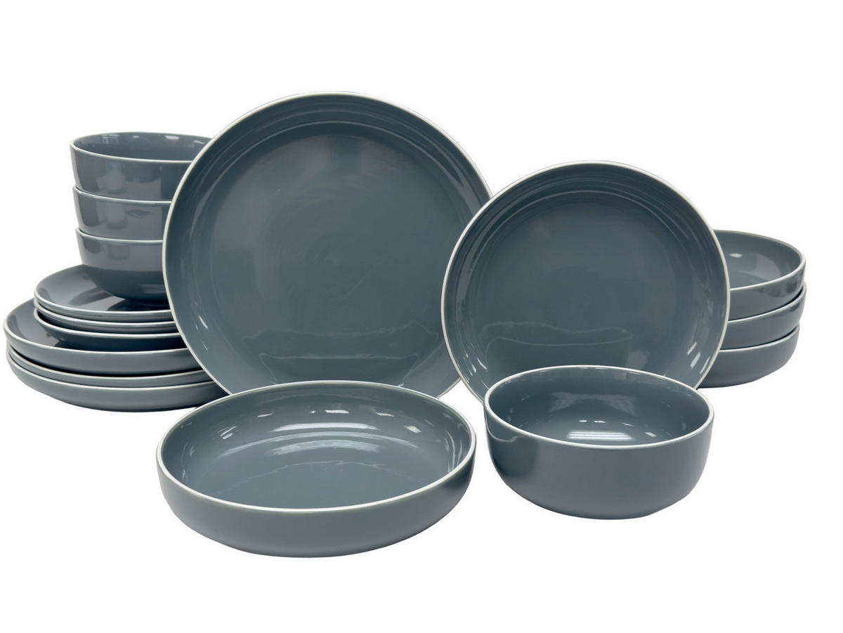KOMBISERVICE Blau Bastia azzurro 16-teilig 4 Personen  - Blau, Trend, Keramik - Novel