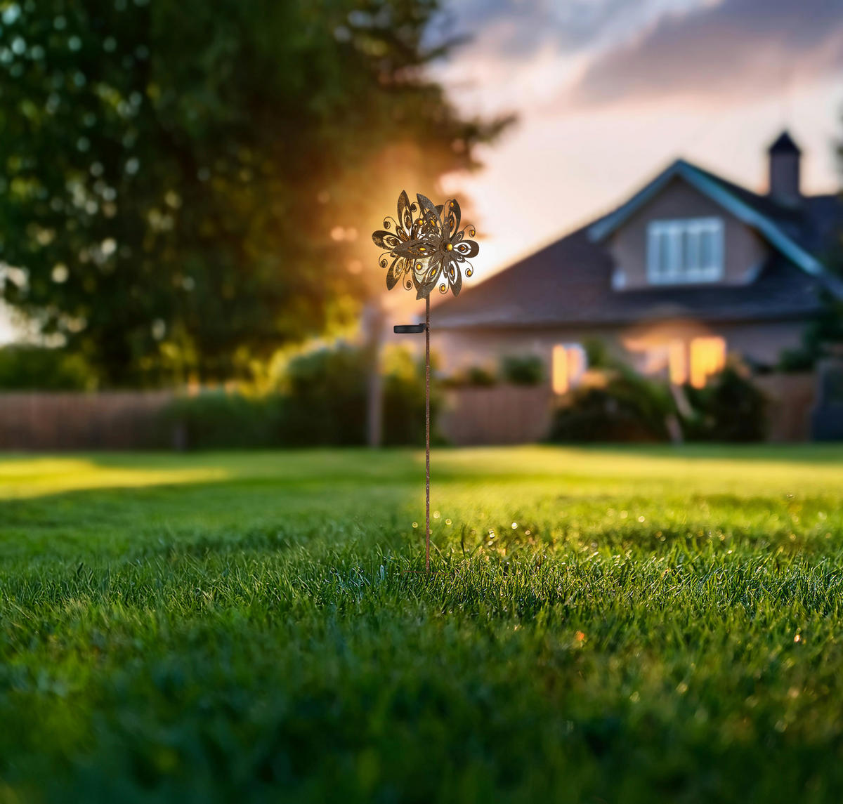 SOLARLEUCHTE SOLAR 32/17,5/124 cm   - Klar/Rostfarben, Design, Glas/Metall (32/17,5/124cm) - Globo