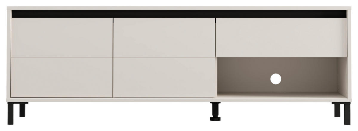 LOWBOARD  in 150,5/52/40 cm  - Kaschmir/Schwarz, Basics, Holzwerkstoff/Kunststoff (150,5/52/40cm) - Carryhome