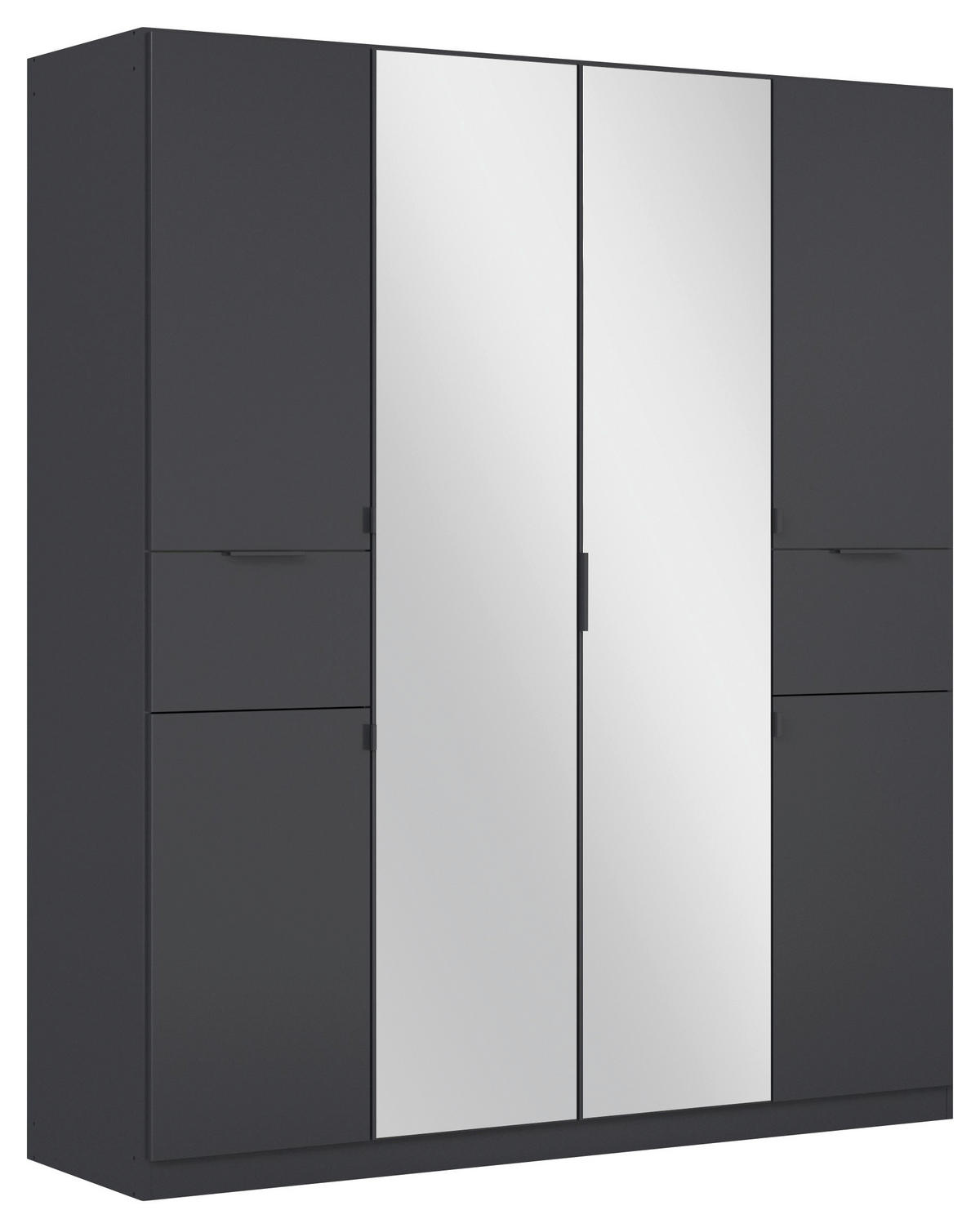 DREHTÜRENSCHRANK 181/210/54 cm,  in Grau, Silberfarben, 6-türig  - Silberfarben/Grau, MODERN, Holzwerkstoff/Metall (181/210/54cm) - Rauch Möbel