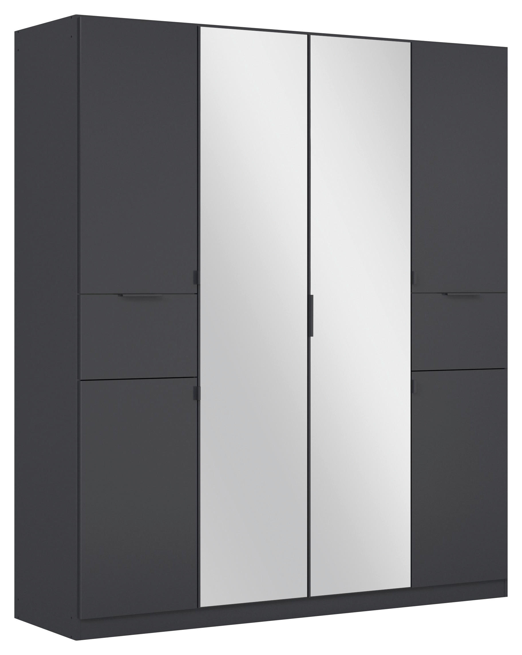 Drehtürenschrank Mit Spiegel 181 cm Ticao Grau