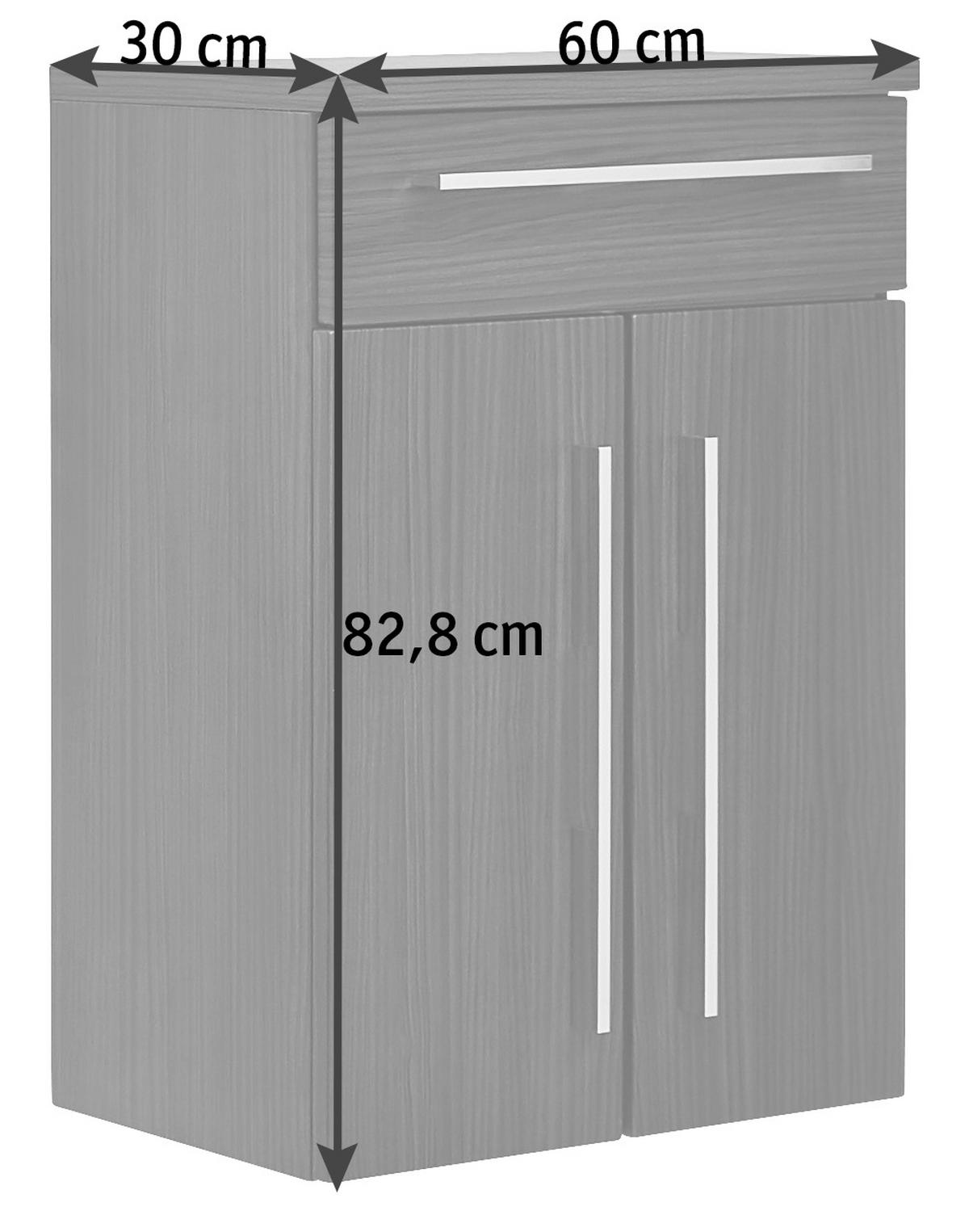 STREDNE VYSOKÁ SKRINKA, čierna, 60/82,8/30 cm - čierna, Konventionell, kompozitné drevo (60/82,8/30cm) - Novel
