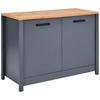 SPÜLENUNTERSCHRANK 130,3/92/60 cm  in Anthrazit, Eiche Artisan  - Anthrazit/Schwarz, MODERN, Holzwerkstoff/Metall (130,3/92/60cm) - home24