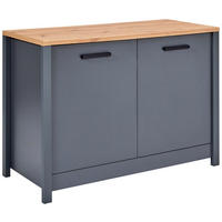 BÄNKSKÅP FÖR DISKHO 130,3/92/60 cm  i antracit, ek Artisan  - svart/ek Artisan, Modern, metall/trämaterial (130,3/92/60cm) - home24