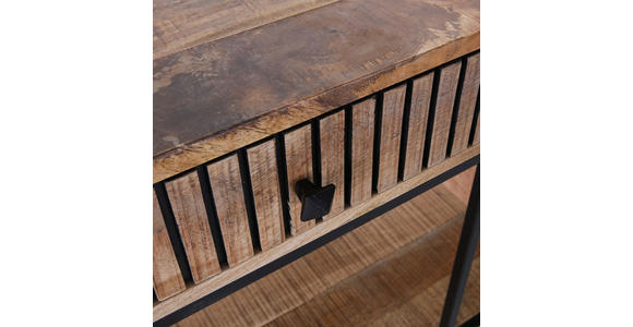 KONSOLENTISCH Mangoholz massiv Braun  - Schwarz/Braun, LIFESTYLE, Holz/Metall (130/38/75cm) - Landscape