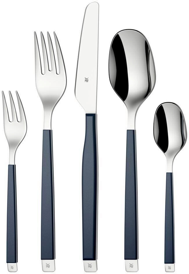 BESTECKSET Emotion 30-teilig Edelstahl  für 6 Personen  - Blau, Basics, Metall (12,5/12,5/25cm) - WMF