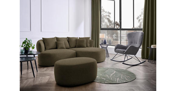 HOCKER in Textil Olivgrün - Schwarz/Olivgrün, MODERN, Kunststoff/Textil (88/43/66cm) - Hom`in