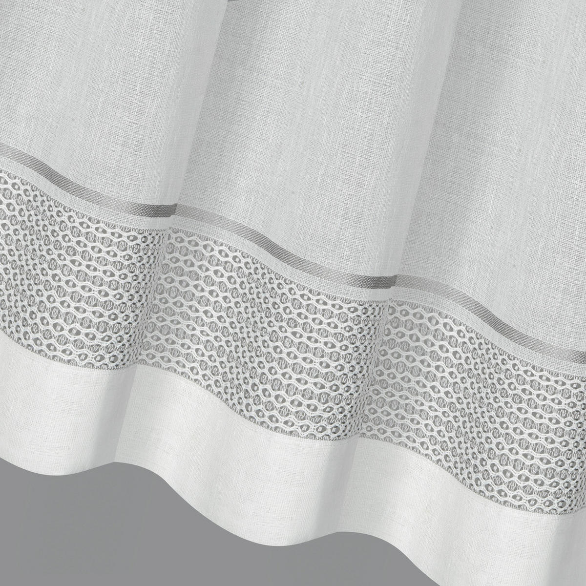 KURZGARDINE   145/50 cm   - Perlmutt/Grau, KONVENTIONELL, Textil (145/50cm)