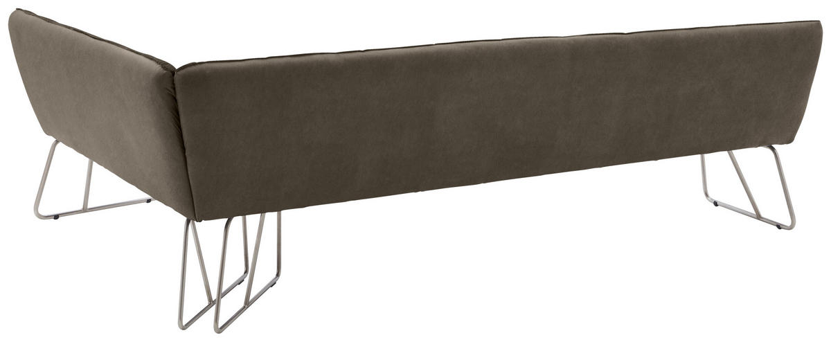 ECKBANK 284/184 cm  in Braun, Edelstahlfarben  - Edelstahlfarben/Braun, Design, Textil/Metall (284/184cm) - Dieter Knoll