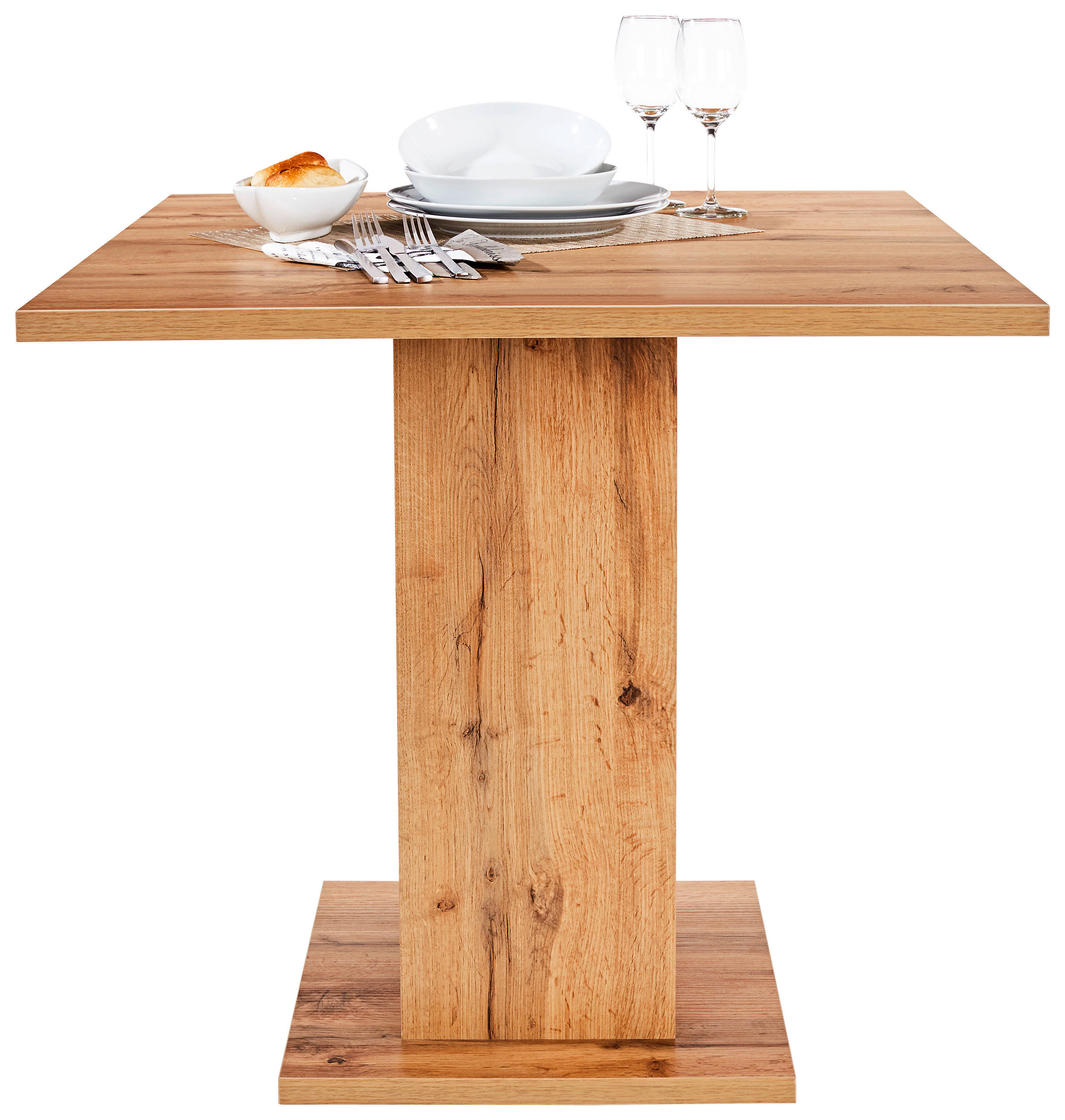 ESSTISCH in Holzwerkstoff 79,5/79,5/74 cm  - Eichefarben/Weiß, KONVENTIONELL, Holzwerkstoff (79,5/79,5/74cm) - home24