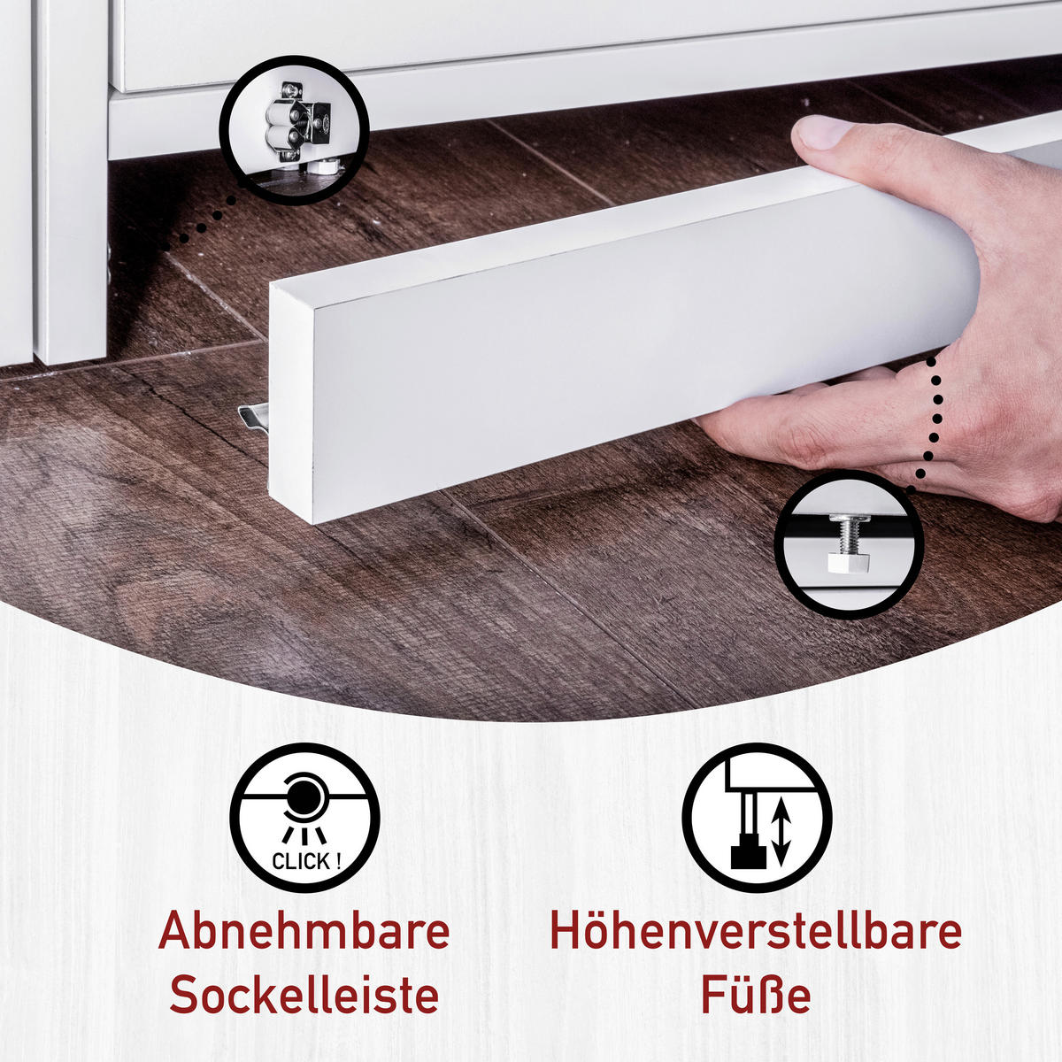 WASCHMASCHINENSCHRANK 67/164/68 cm  in Weiß  - Silberfarben/Weiß, MODERN, Holzwerkstoff/Metall (67/164/68cm) - home24