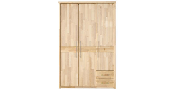 DREHTÜRENSCHRANK 141/215/65 cm 3-türig  - Chromfarben/Erlefarben, Natur, Holz/Metall (141/215/65cm) - Linea Natura