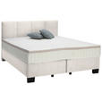 BOXSPRINGBETT 160/200 cm in Creme - Creme/Schwarz, Design, Kunststoff/Textil (160/200cm) - Hom`in