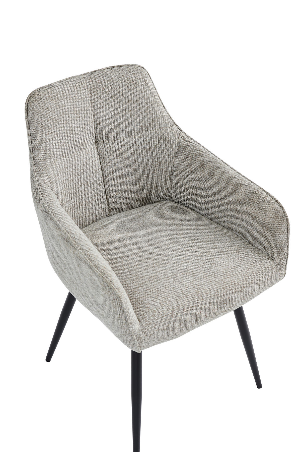 ARMLEHNSTUHL-SET 2 Stück  in Stahl Mikrofaser  - Beige/Schwarz, MODERN, Textil/Metall (53/85/62cm) - MID.YOU