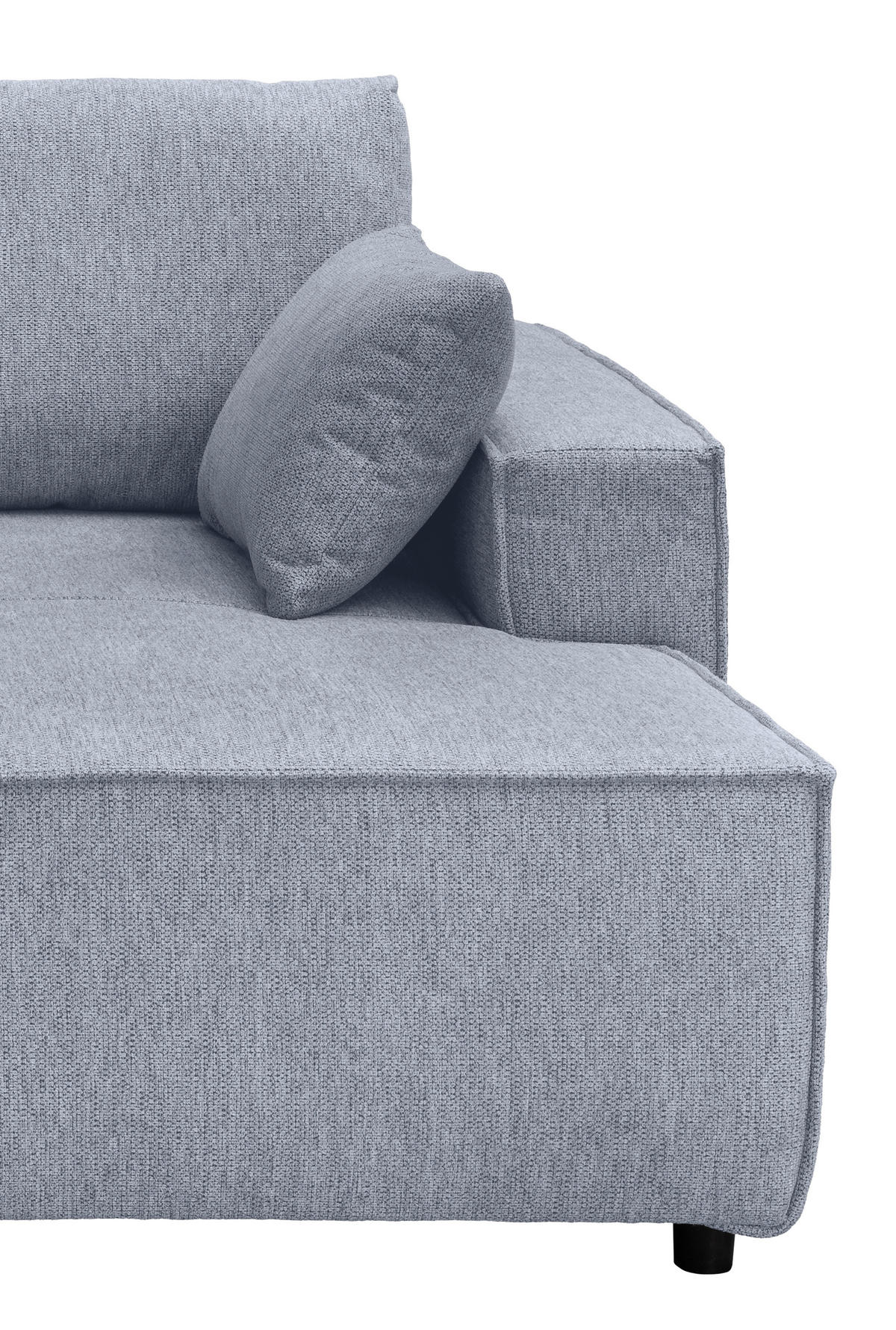 BIGSOFA in Chenille Hellblau  - Schwarz/Hellblau, Modern, Kunststoff/Textil (188/86/154cm) - Livetastic