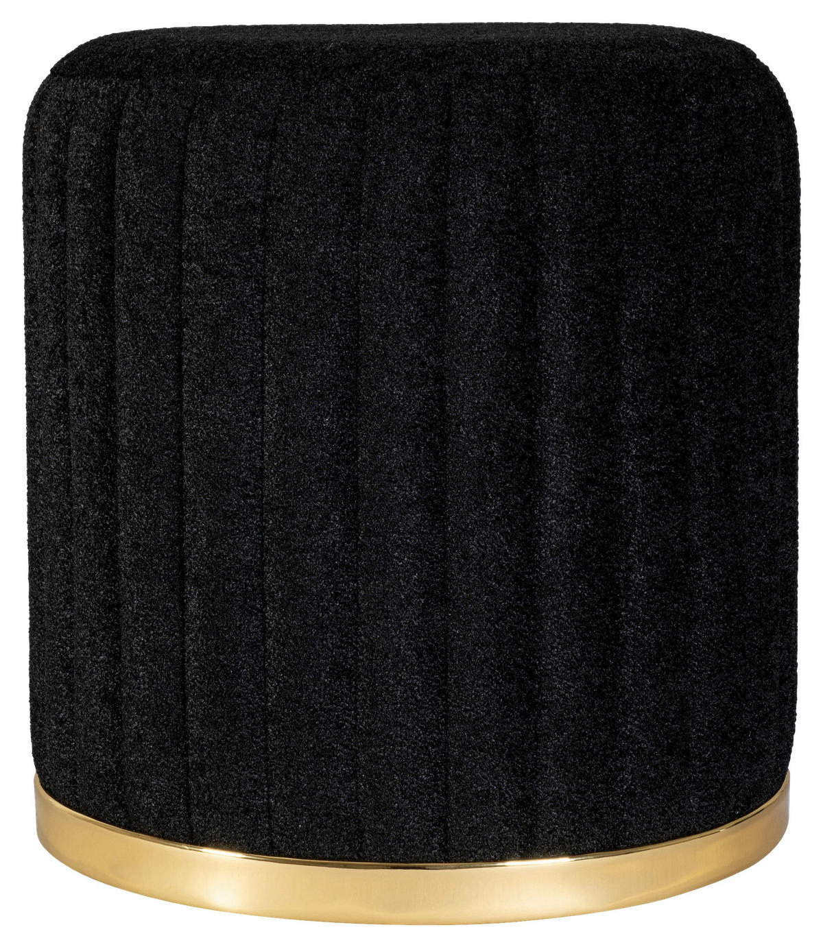 HOCKER Struktur Schwarz, Goldfarben  - Goldfarben/Schwarz, Design, Textil/Metall (43/46cm) - Kayoom