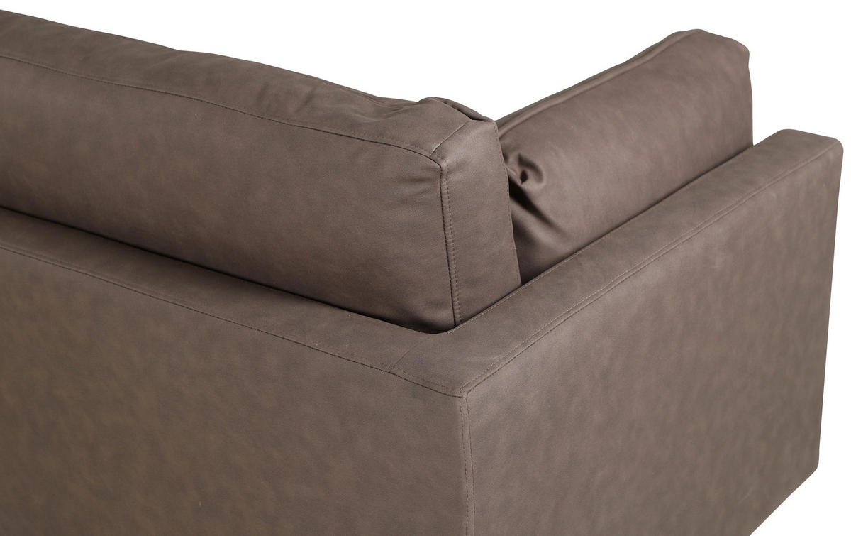 2-SITS SOFFA i metall, textil brun, svart  - brun/svart, Design, metall/textil (203/84/90cm) - Livetastic