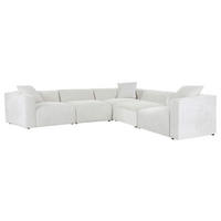 ECKSOFA in Chenille Creme  - Creme/Schwarz, Modern, Kunststoff/Textil (317/317cm) - Carryhome