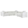 ECKSOFA in Chenille Creme  - Creme/Schwarz, MODERN, Kunststoff/Textil (317/317cm) - Carryhome