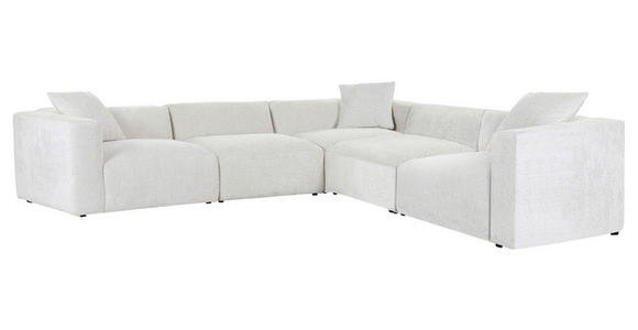 ECKSOFA Creme Chenille - Creme/Schwarz, MODERN, Kunststoff/Textil (317/317cm) - Carryhome
