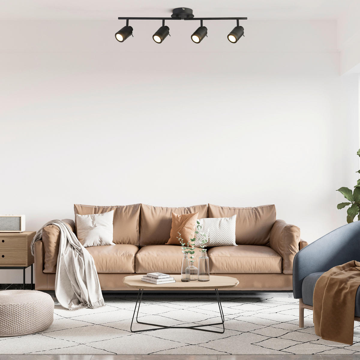 DECKENSTRAHLER Samson 79/19,5/13 cm  - Schwarz, Design, Kunststoff/Metall (79/19,5/13cm)