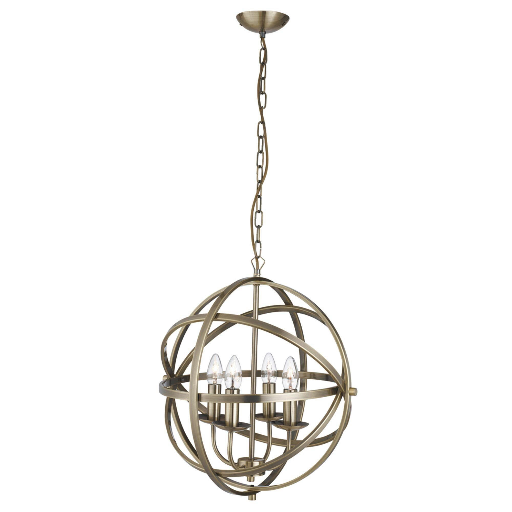 Searchlight Hängeleuchte Orbit Messing 116 cm