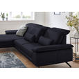 ECKSOFA in Echtleder Schwarz  - Schwarz, Design, Leder/Metall (193/328cm) - Dieter Knoll