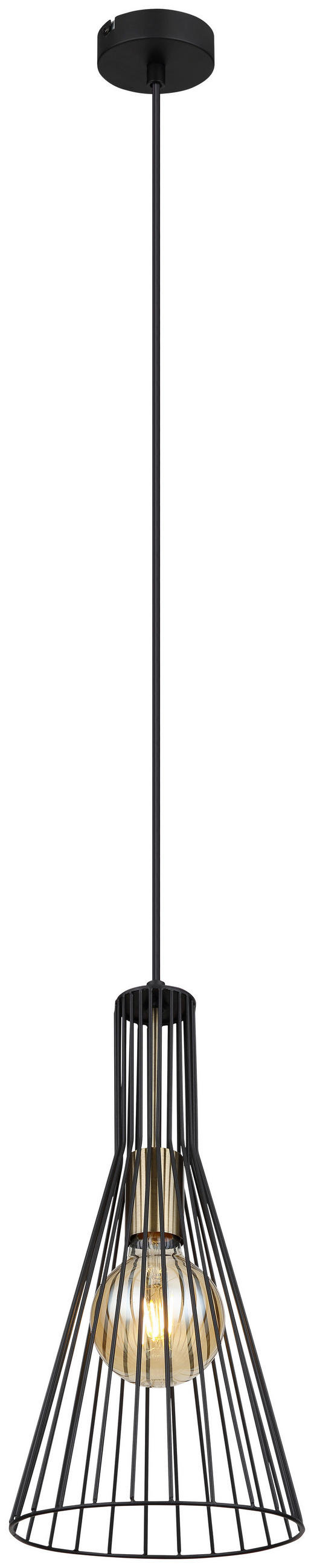 HÄNGELEUCHTE 20/120 cm    - Schwarz, Basics, Metall (20/120cm) - Globo