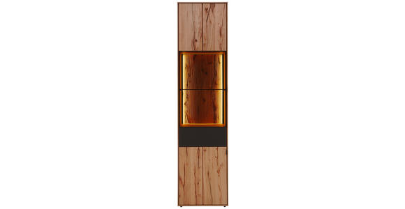VITRINE in massiv Buche Anthrazit, Buchefarben - Anthrazit/Buchefarben, Design, Glas/Holz (50/206/39cm) - Valnatura