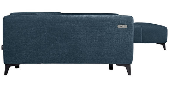 ECKSOFA  in Chenille Blau  279/222 cm  - Blau/Schwarz, KONVENTIONELL, Kunststoff/Textil (279/222cm) - Hom`in
