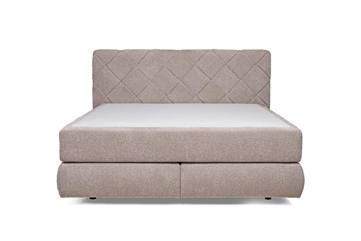 KONTINENTALSÄNG 180/200 cm,  in mocca, bäddmadrass, H2 = medelfast  - svart/mocca, Design, trämaterial/trä (180/200cm) - Visionight