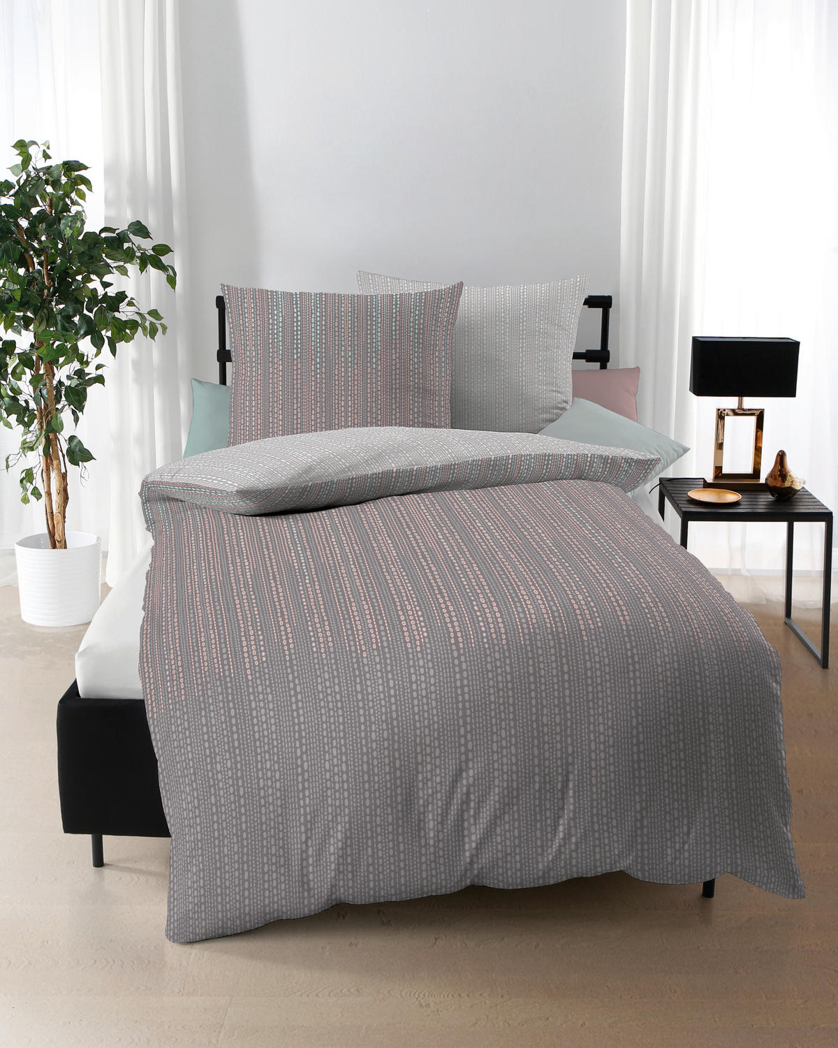 POSTELJINA VERTIGO 140/200 cm saten srebrna  - srebrna, Konvencionalno, tekstil (140/200cm) - Kaeppel
