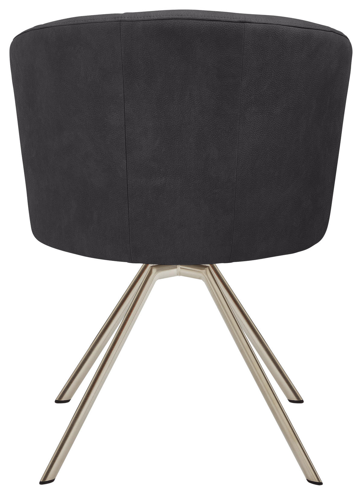 STUHL drehbar Mikrofaser Schwarz, Edelstahlfarben  - Edelstahlfarben/Schwarz, Design, Textil/Metall (62/83/64cm) - Venjakob