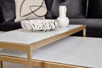COUCHTISCHSET Weiß, Goldfarben 120/70/52 cm  - Goldfarben/Weiß, KONVENTIONELL, Metall (120/70/52cm) - Livetastic
