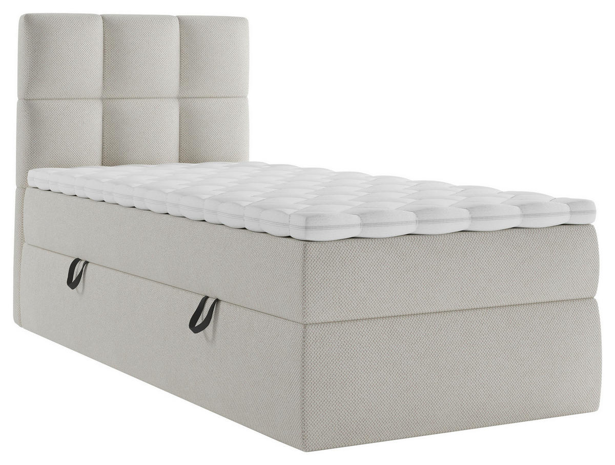 BOXBETT 90/200 cm  in Creme  - Creme/Schwarz, Modern, Holz/Holzwerkstoff (90/200cm) - MID.YOU