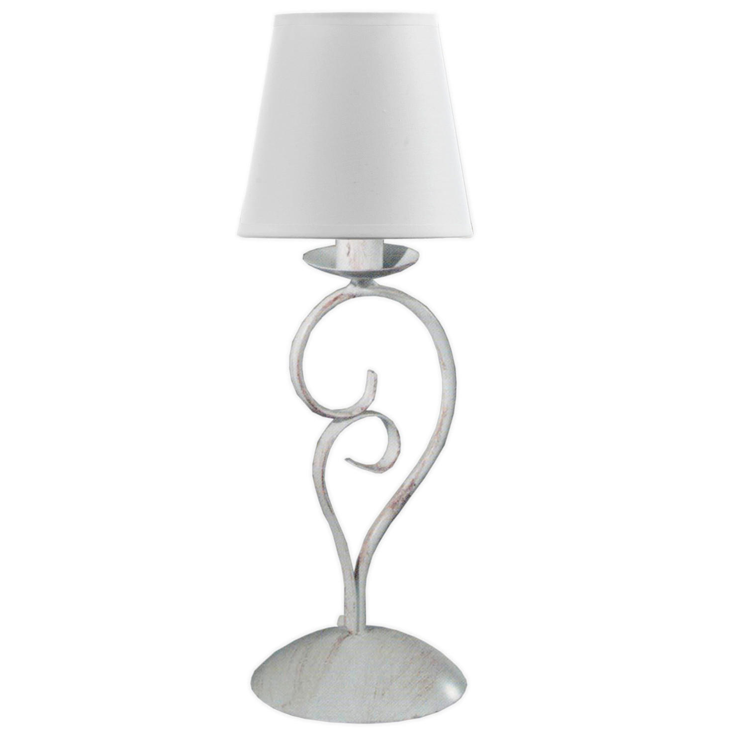 NACHTTISCHLEUCHTE 15/50 cm   - Weiß, KONVENTIONELL, Textil/Metall (15/50cm)