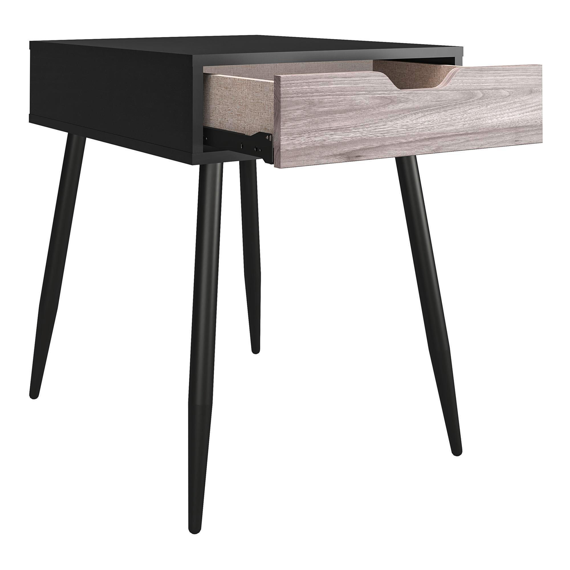 BEISTELLTISCH in Holzwerkstoff 46/59/61 cm  - Eichefarben/Schwarz, Design, Holzwerkstoff (46/59/61cm) - MID.YOU