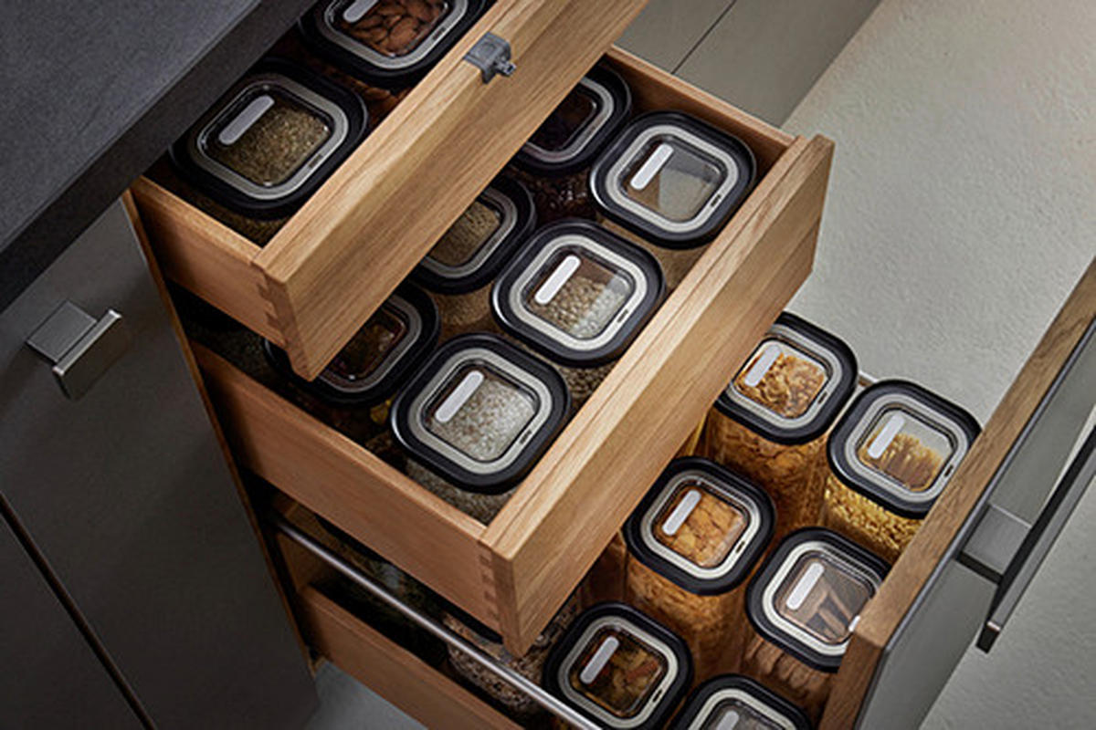 FRISCHHALTEDOSENSET  - Edelstahlfarben/Transparent, Basics, Glas/Kunststoff - Gefu