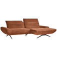 ECKSOFA  in Chenille Rostfarben  280/170-195 cm  - Rostfarben/Schwarz, Design, Textil/Metall (280/170-195cm) - Dieter Knoll
