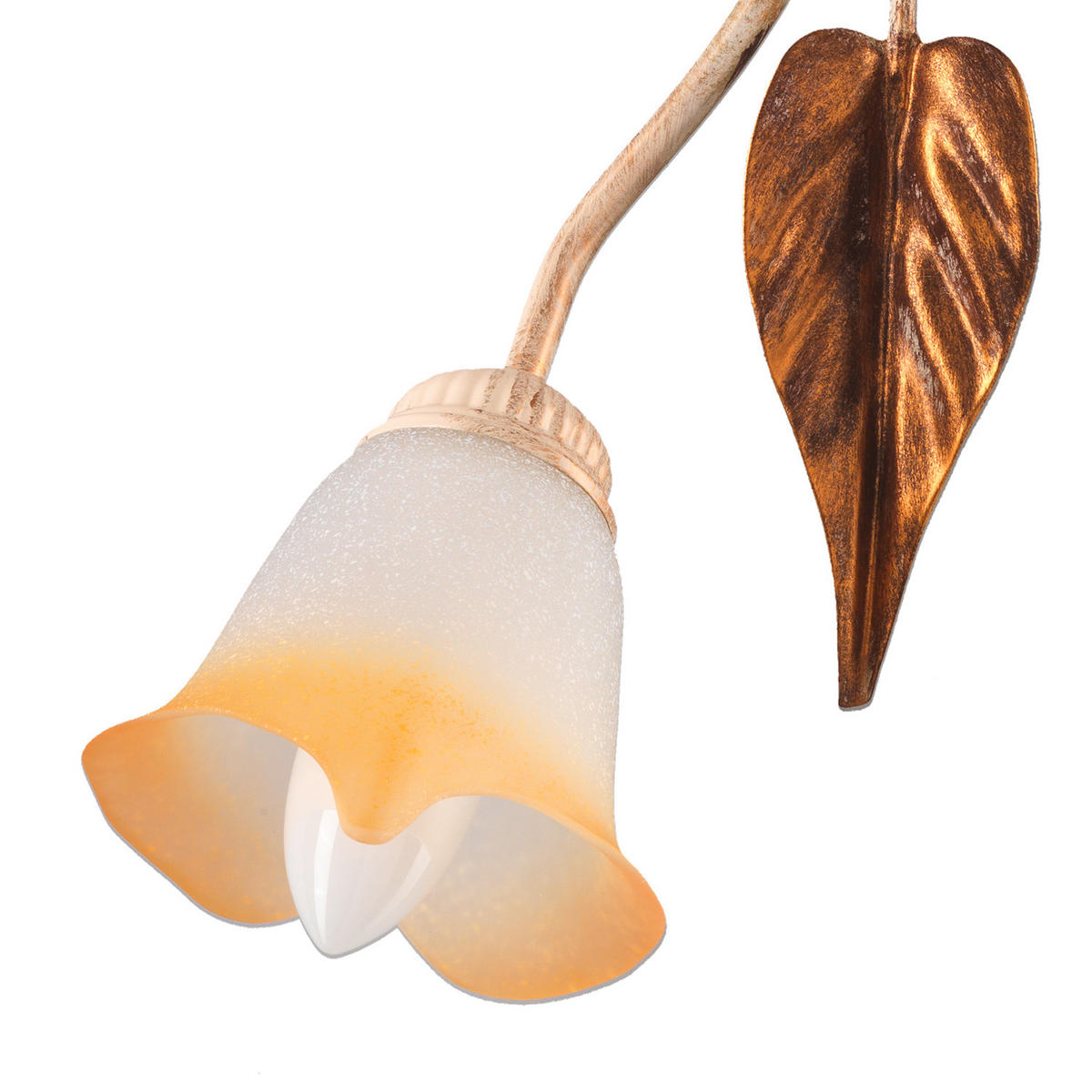 DECKENLEUCHTE 60/23/26 cm   - Beige/Weiß, ROMANTIK / LANDHAUS, Glas/Metall (60/23/26cm)
