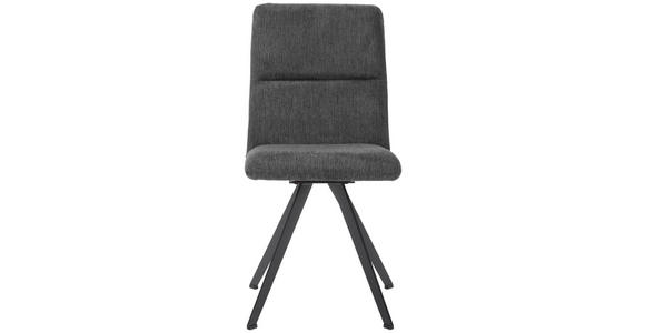 STUHL Webstoff Dunkelgrau, Schwarz - Dunkelgrau/Schwarz, Design, Textil/Metall (45/91/61cm) - Novel
