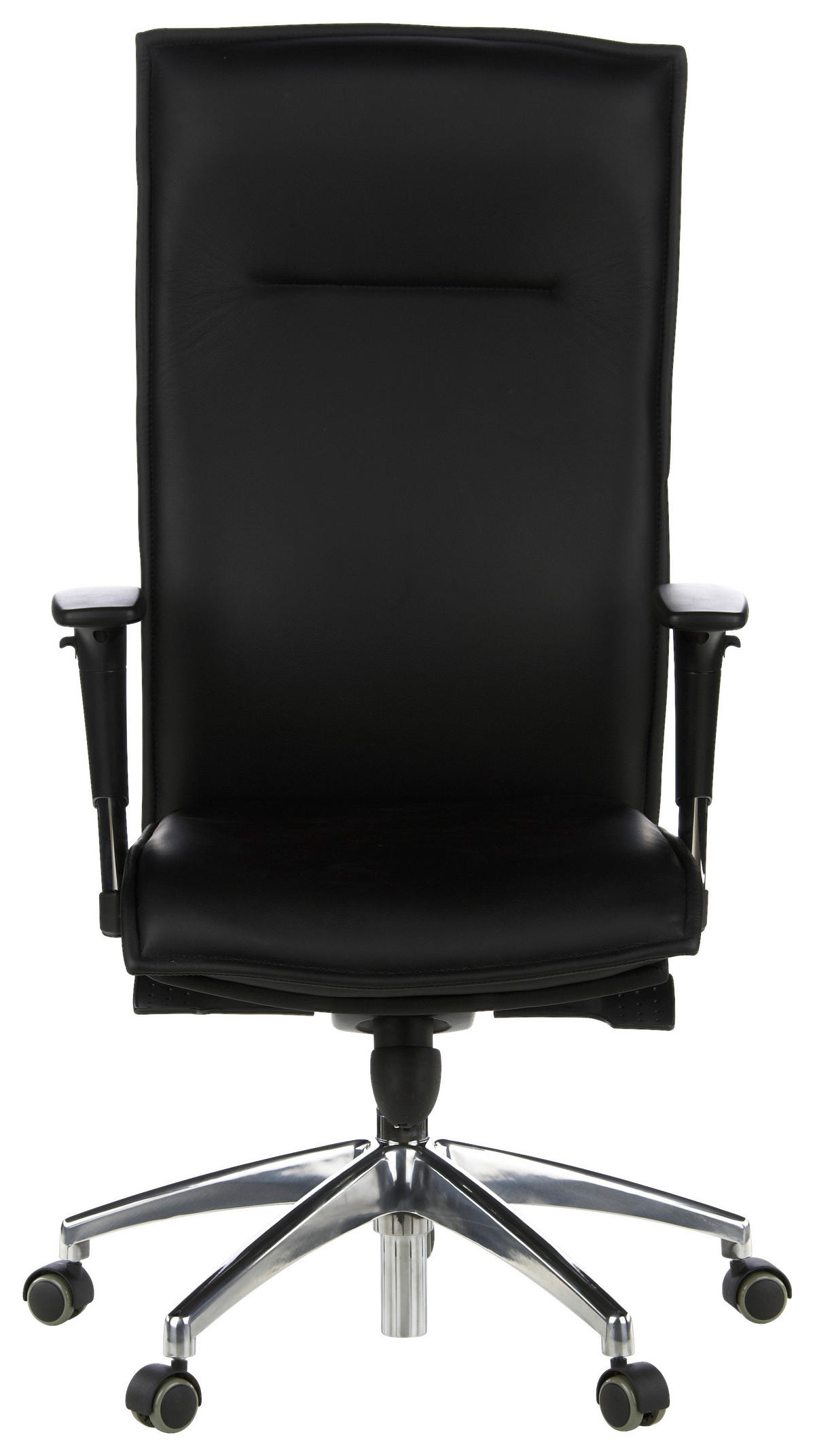 VRTLJIVI STOL tekstil, usnje črna  - črna/barve aluminija, Moderno, kovina/umetna masa (59/133/52cm) - MID.YOU